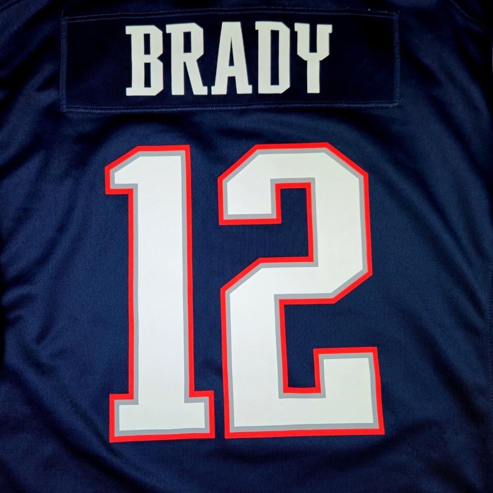 Nike New England Patriots Tom Brady 12 On Field Jersey Mens XL Navy Blue NFL - Picture 11 of 11